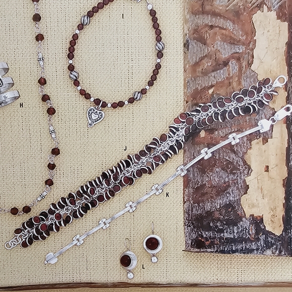 Silpada Sterling Silver Garnet Stone Cha Cha Bracelet B1049 - Picture 9 of 16